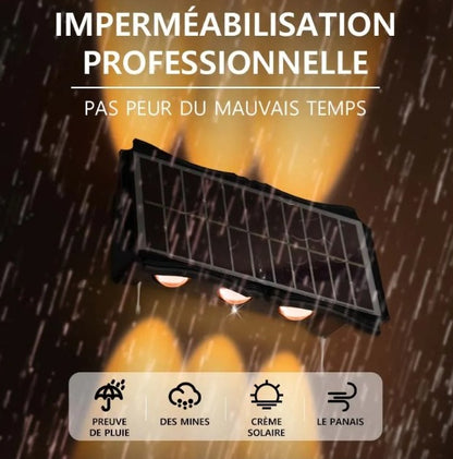 Lámpara solar de pared exterior con 8 LED