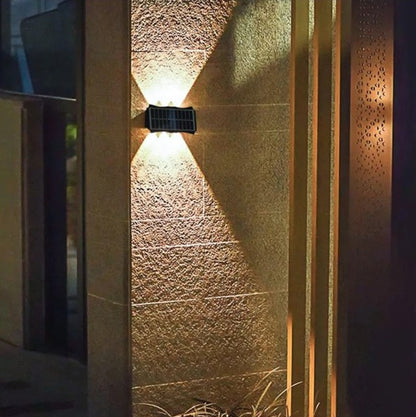 Lámpara solar de pared exterior con 8 LED