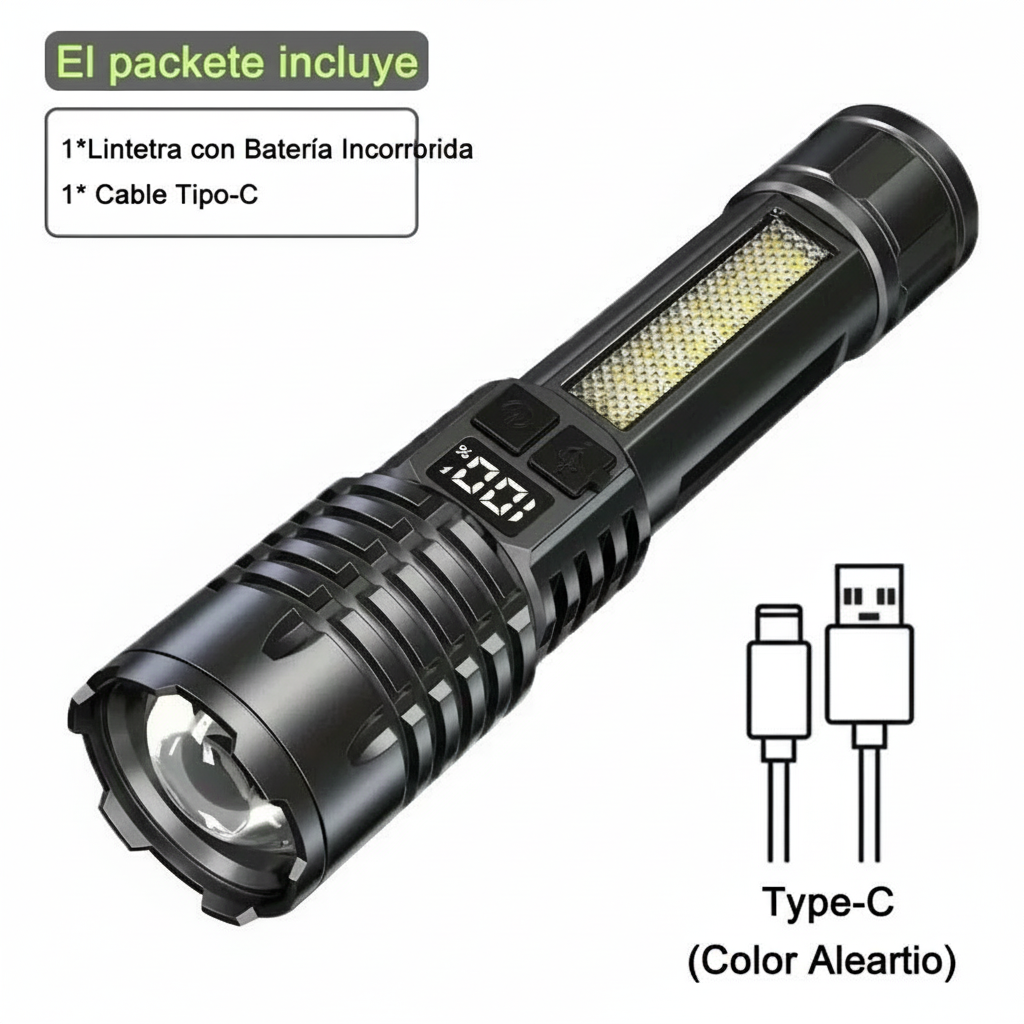 Linterna led con zoom 3modo